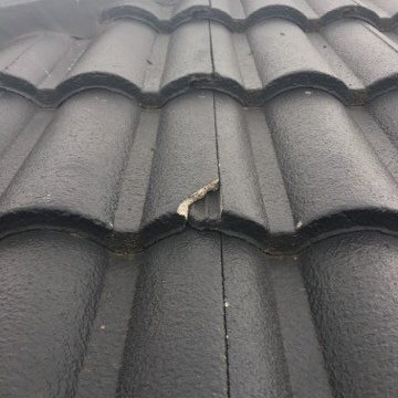 Broken roof tile